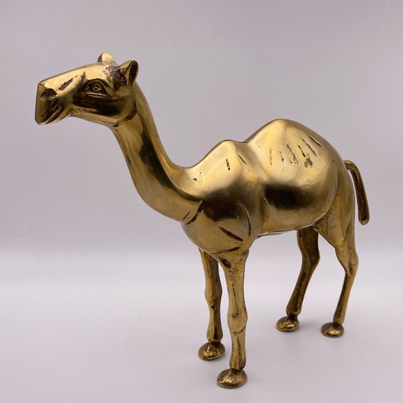 Vintage Other - Vintage Large Brass Camel Figure Mid-Century Modern